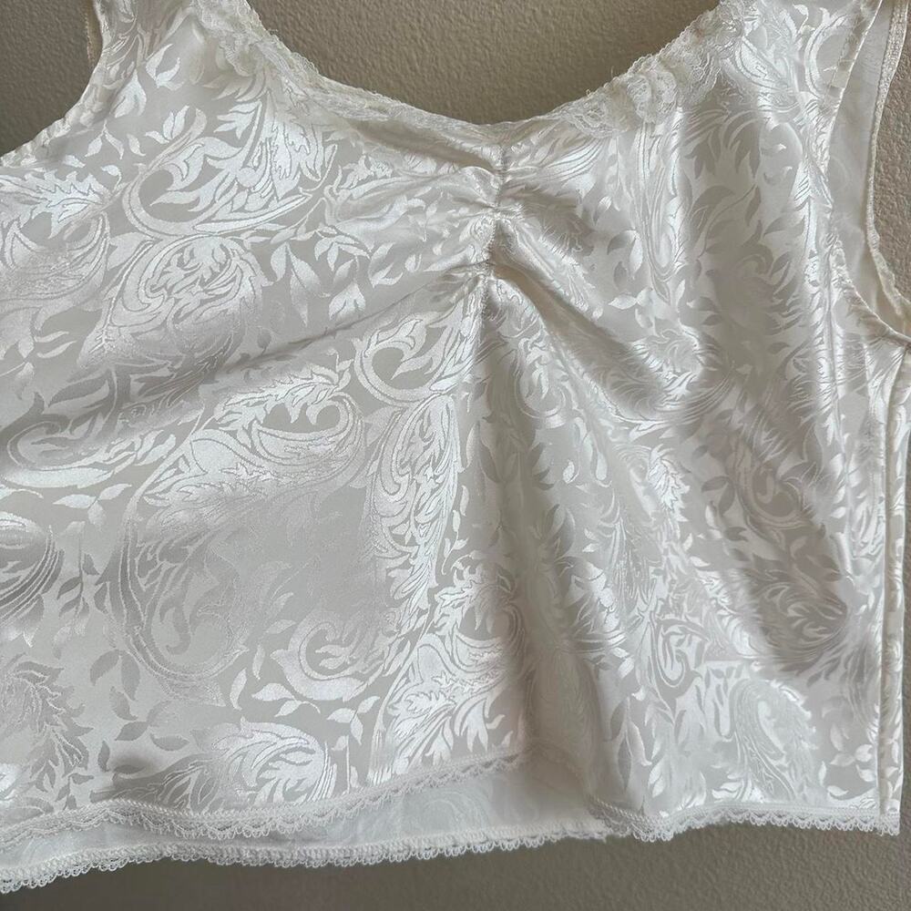 handmade white satin victorian print camisole - Picture 6 of 6
